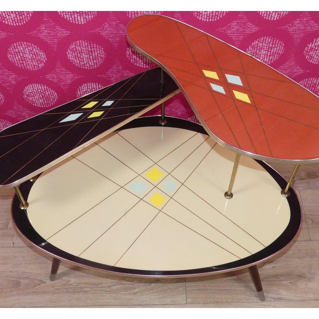 Large Flower Bench Cake Stand with Colorful Pattern, 1950s For Sale - Image 9 of 12