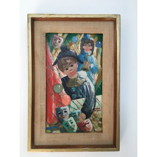 Blue Original Vintage French Child Portrait, 1961 For Sale - Image 8 of 8