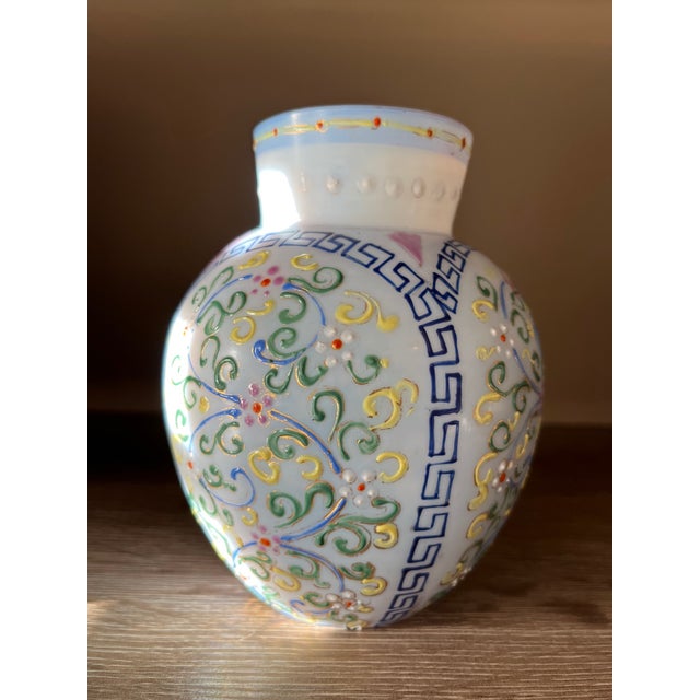 Ink Blue Antique Thomas Webb Moroccan Glass Vase For Sale - Image 8 of 14