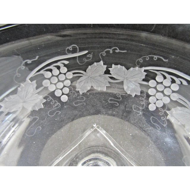 William Yeoward Cordelia Footed Grapevine Etched Compote Rose Bowl For Sale - Image 14 of 17