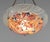 Loys Lucha French Art Deco Pendant Light 1930s - Red Orange Floral Enameled Bowl For Sale - Image 10 of 14