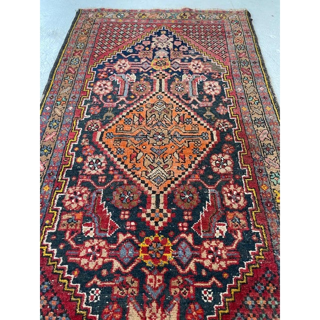 1930s Antique Runner KISSING LIONS LEOPARDS with Duel Feline Subjects Rug 2.11 x 10.6 For Sale - Image 5 of 13