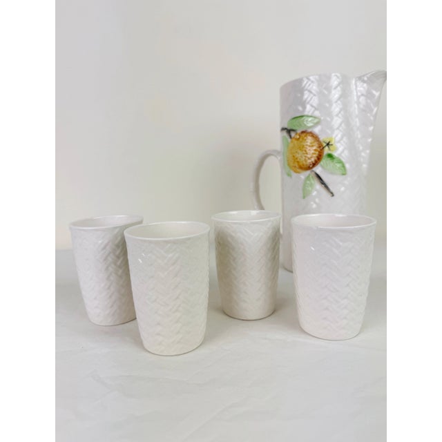 1960s Vintage Our Own Import Ceramic Pitcher and Cups Set- 5 Pieces For Sale - Image 10 of 12