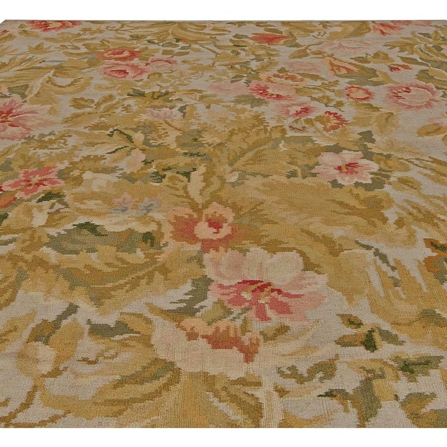 French Contemporary Bessarabian Floral Handwoven Wool Carpet by Doris Leslie Blau For Sale - Image 3 of 4