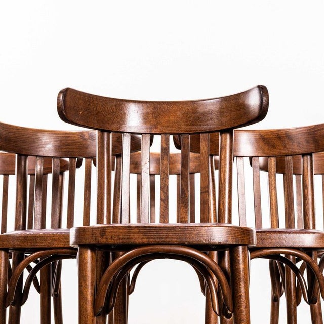 1950s Classic Bistro Red Upholstered Dining Chairs, 1950s For Sale - Image 5 of 12