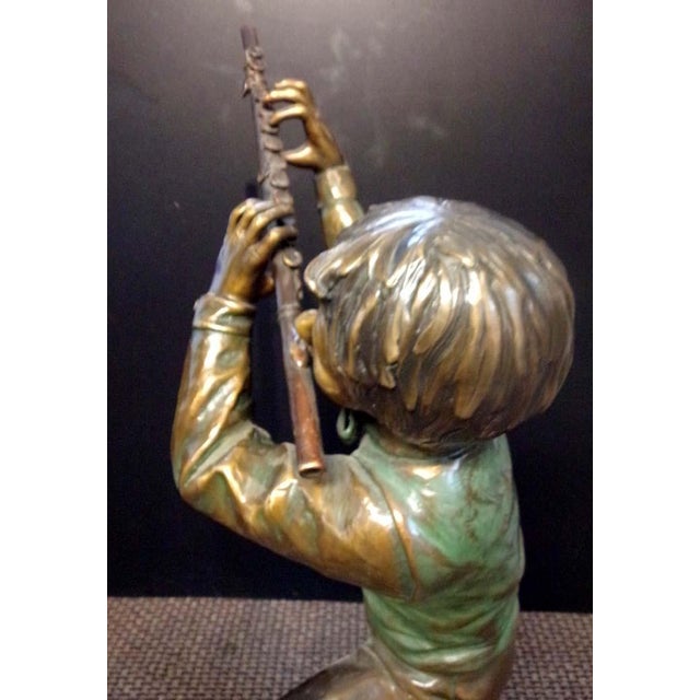 2000 - 2009 Don Hunt "Paderewski" Boy Bronze Sculpture Hand Signed For Sale - Image 5 of 11