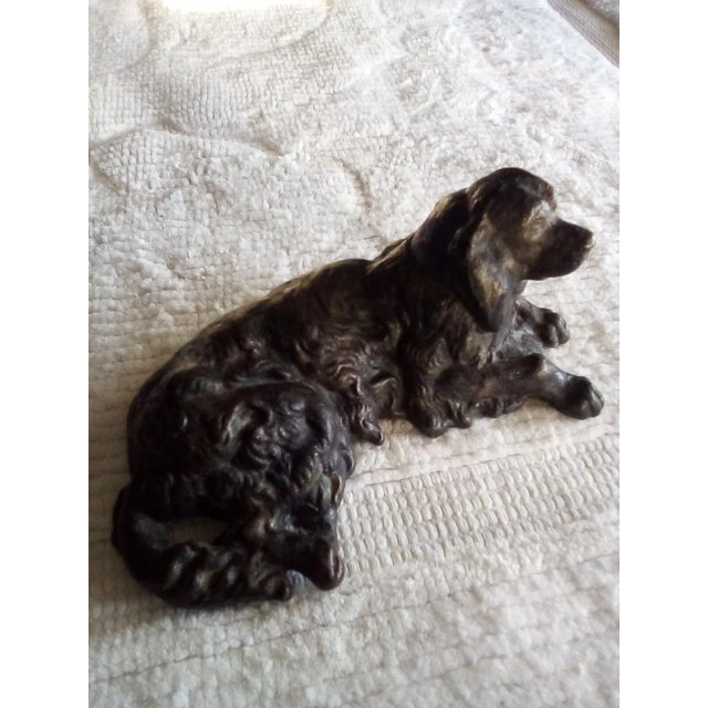 Late 19th Century Cast Iron Reclining Dog Doorstop/Sculpture For Sale - Image 9 of 9