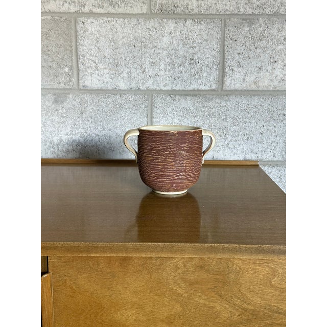 Beautiful Swedish stoneware vase with a double handle designed by John Andersson and Alfred Johansson for Höganäs Keramik....