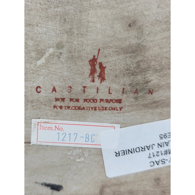 Antique XL Castilian Porcelain Bronze Bowl Centerpiece Clawfoot Floral Victorian For Sale - Image 12 of 15