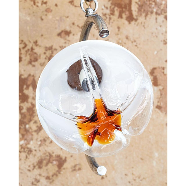 Metal Murano Mazzega Pendant Lamps from Made Murano Glass, 1970s, Set of 2 For Sale - Image 7 of 15
