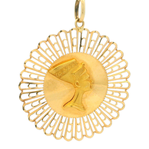 Vintage Italian 18k Gold Nefertiti Egyptian Revival Pendant
