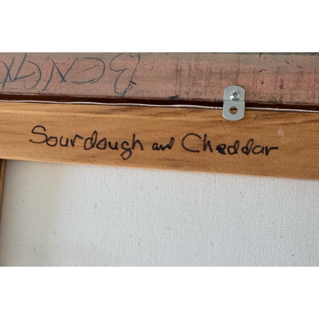 Surrealism Vintage Still-Life Oil Painting Titled Sourdough and Cheddar For Sale - Image 3 of 3