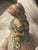 Pink Antique Cast Iron Doorstop W Victorian Lady in Peachy Pink Colonial Attire & Sunflower Bonnet For Sale - Image 8 of 12