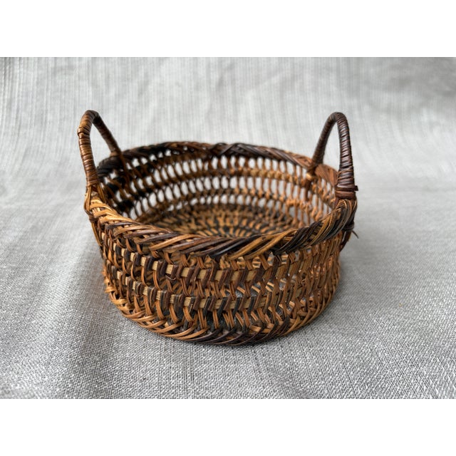 Small Vintage Woven Wicker Basket For Sale - Image 13 of 15