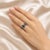 Art Deco Late 20th Century 18K White Gold Hidalgo Diamond Zigzag Enamel Wedding Band Ring, Size 6.5 For Sale - Image 3 of 3
