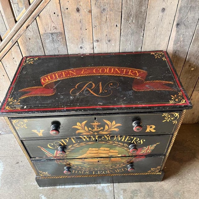 Wood Victorian Pine Painted Chest of Drawers For Sale - Image 7 of 8