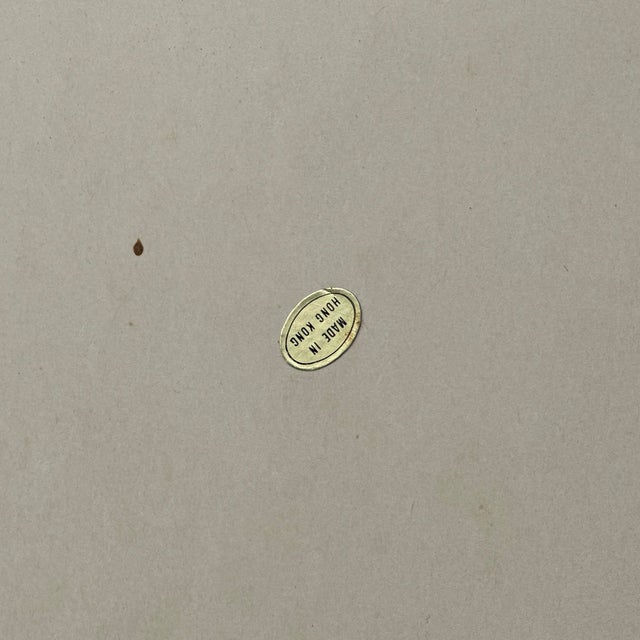 Vintage Petite White Painted Woven Wicker Rattan Framed Oval Mirror From Hong Kong For Sale - Image 9 of 9