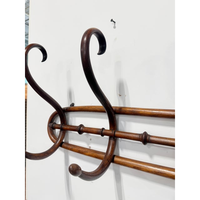 Thonet French Faux Bamboo Bentwood Wall Coat Rack, Thonet-Style, Late 19th For Sale - Image 4 of 11