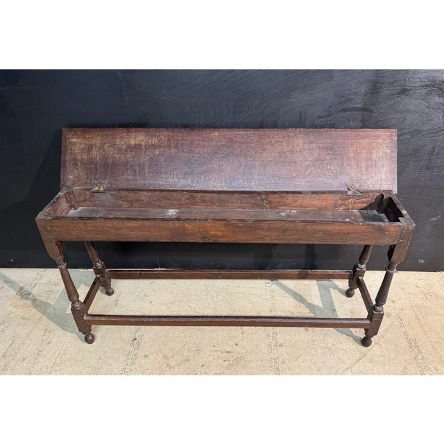 Long Georgian Oak Joint Stool, 1800 For Sale - Image 4 of 14