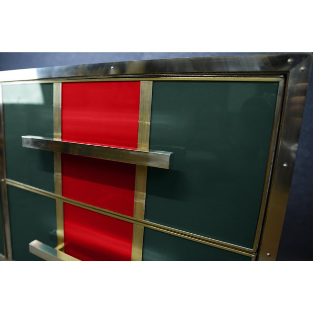Green and Red Murano Chest of Drawers from Justfurnituress For Sale - Image 4 of 6