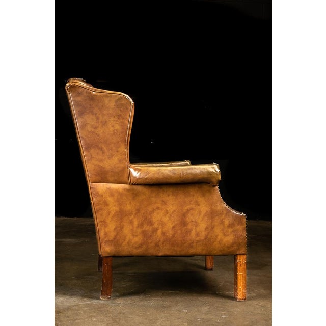Mid 20th Century Vintage Tufted Leather Chesterfield Armchair in Camel Brown For Sale - Image 5 of 8