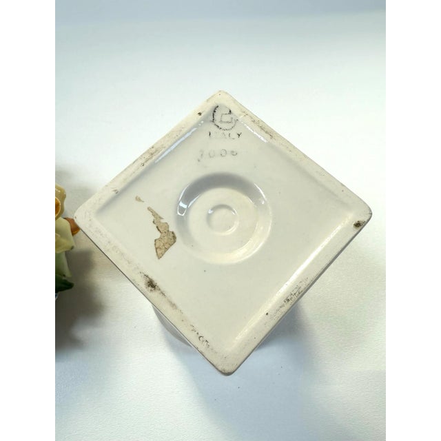 Vintage Italian Capodimonte Style Majolica Lidded Urn With Colorful Roses For Sale - Image 12 of 12