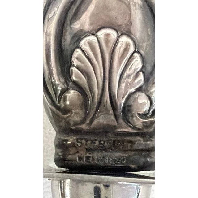 Metal Roast Fork Stainless Steel Prongs Weighted Sterling Scrollwork Handle 5142b For Sale - Image 7 of 10