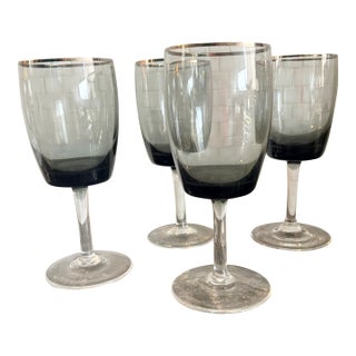 1950s Smoked Shot Glass - Set of 4 For Sale