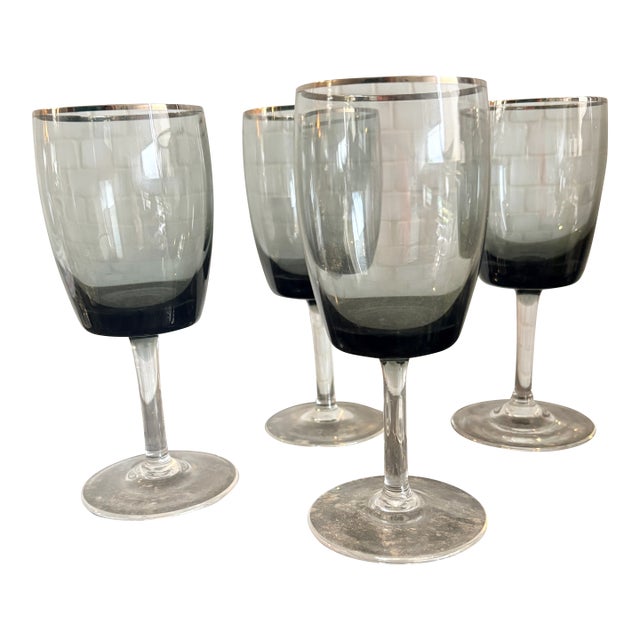 1950s Smoked Shot Glass - Set of 4 For Sale