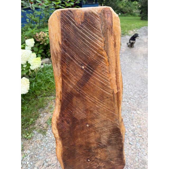 Vintage Primitive Live Edge Slab Stargazer Viking Chair (47x12) For Sale - Image 15 of 18