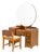 American Art Deco Mirrored Marquetry Inlaid Walnut Vanity and Chair For Sale