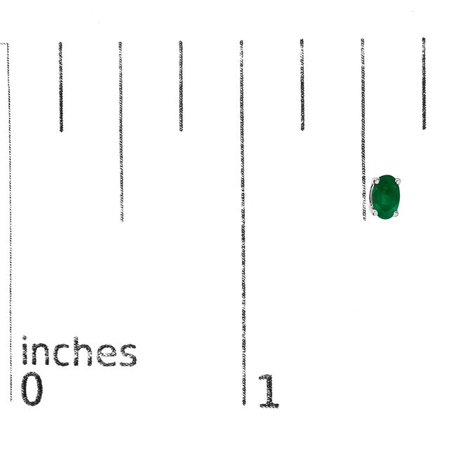 Early 21st Century 14K White Gold 5x3 MM Oval Green Emerald Solitaire Stud Earrings, A Pair For Sale - Image 5 of 5