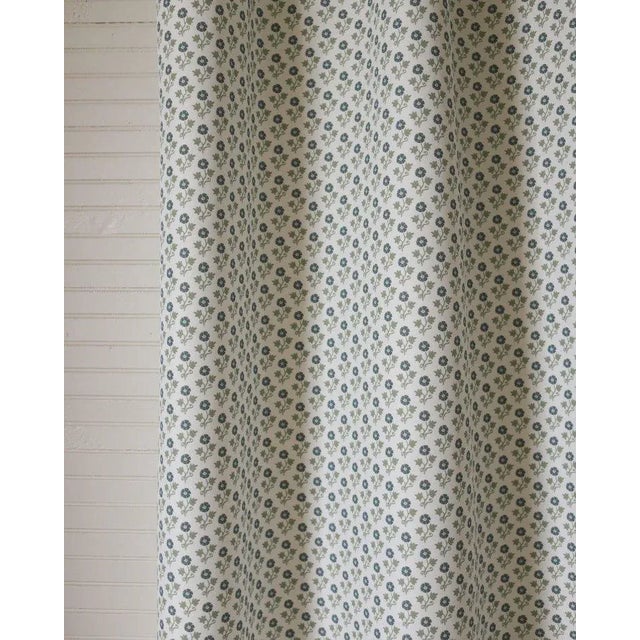 Farmhouse Lauren Servati Textiles, Amelia Fabric in La Mer For Sale - Image 3 of 5