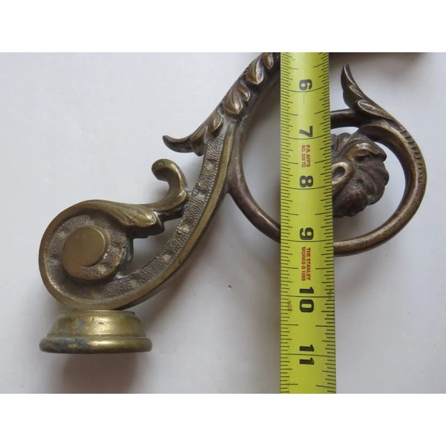 Mid-Century Modern Set of Three 19th Century Architectural Bronze Piece Stairway Balustrade Rosette For Sale - Image 3 of 9
