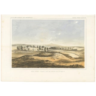 Scenic View of Milk River with the Bears Paw Mountains in Montana, 1856, Print For Sale