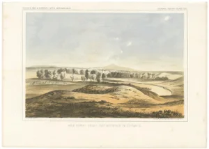 Scenic View of Milk River with the Bears Paw Mountains in Montana, 1856, Print