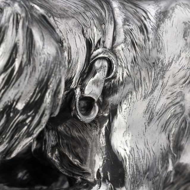 Continental Artist, Hunting Setter Dog Statue, 1910s, Silver Plated Metal For Sale - Image 11 of 18