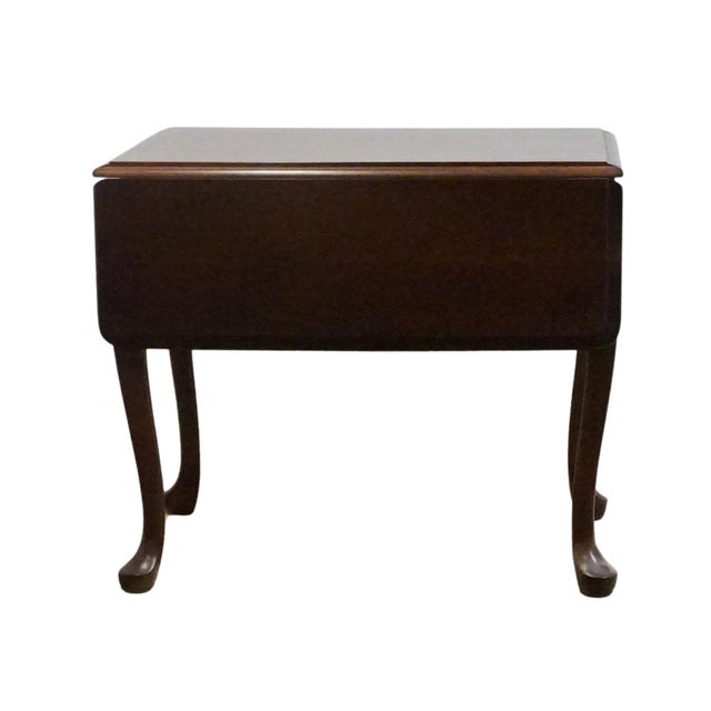 Cresent Furniture Solid Cherry Traditional Style 36" Pembroke Drop Leaf Accent End Table 1338 For Sale - Image 4 of 16