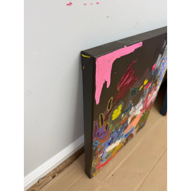 20 x 16” mixed media on canvas Acrylic, oil, oil pastel, and crayon on canvas Signed on the front Signed, titled, and...