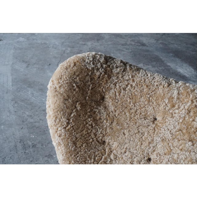 Prague Chairs in Real Sheepskin from Madsen & Schübel, Denmark, 1960s, Set of 2 For Sale - Image 3 of 12