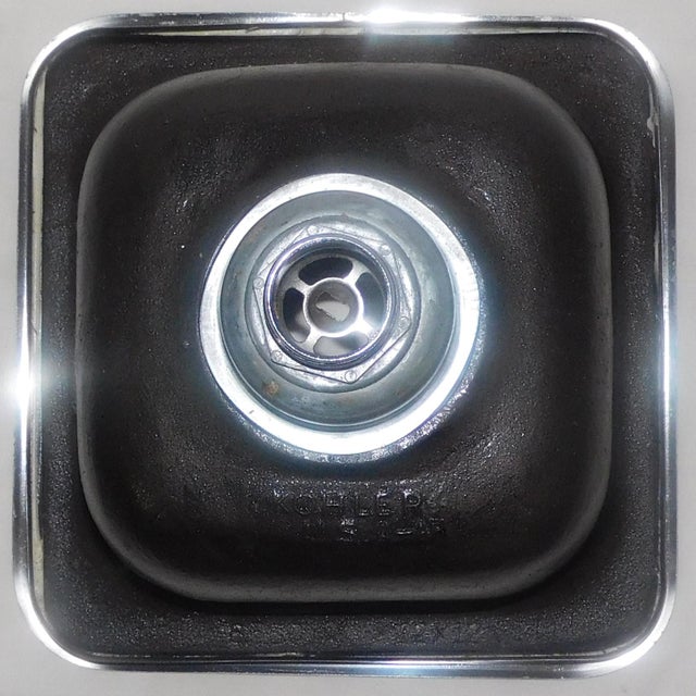 1983 Vintage Kohler Sequoia (Red) Cast Iron & Porcelain Kitchen Prep Sink For Sale - Image 9 of 13