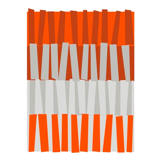 Color Rhythm in Orange Fine Art Print 35" X 45" by Liz Roache For Sale