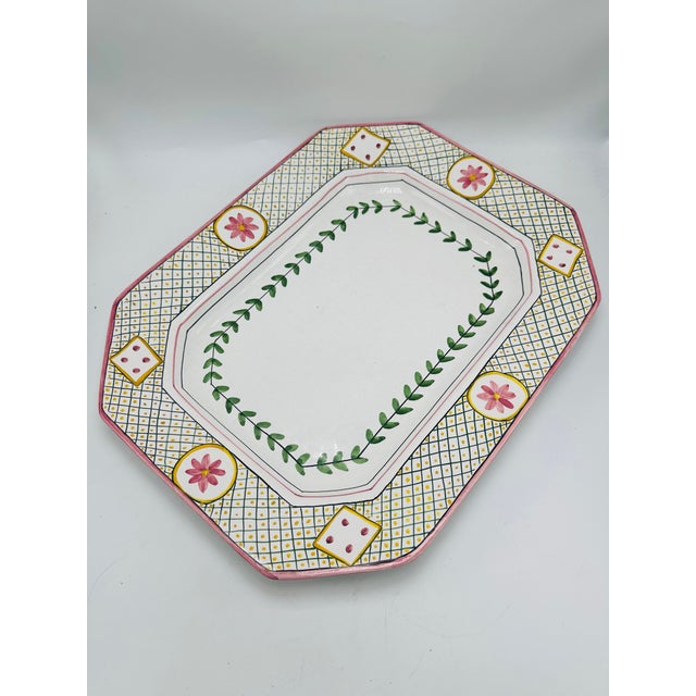 Coastal Hand Painted Ceramic Platter For Sale - Image 3 of 7