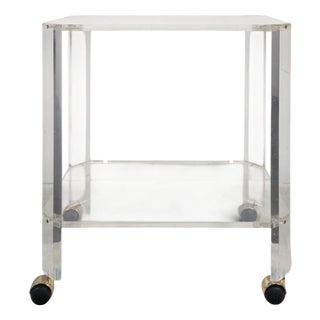 Acrylic Glass Rolling Cart by David Lange For Sale
