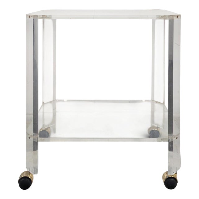Acrylic Glass Rolling Cart by David Lange For Sale