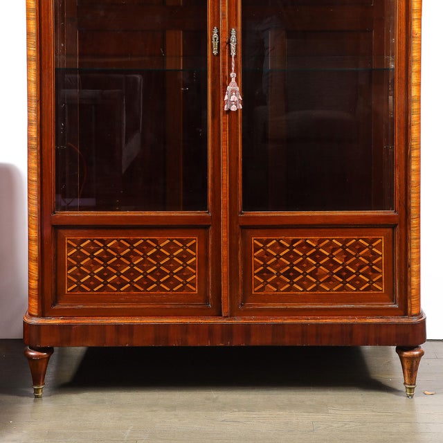 Wood Antique Louis XVI Inlaid Exotic Woods & Gilt Bronze Accent Cabinet For Sale - Image 7 of 16