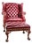 Chesterfield Wingback Leather Chair & Matching Ottoman by Hancock and Moore For Sale
