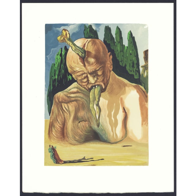 1963 Dalí Divine Comedy Engraving Enfer Chant 34 "Lucifer" For Sale