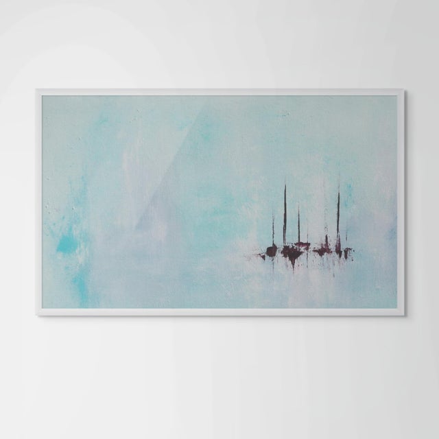 Abstract Coastal Original Sailing Abstract Art Print Framed For Sale - Image 3 of 5