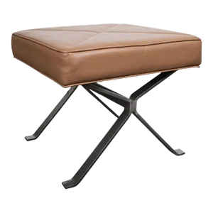 Leather Upholstered Campaign Style Bench by Cumberland